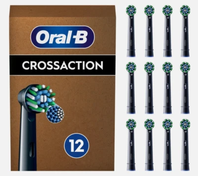 Testine Oral-B Cross Action 12pz Nere Ricambio Spazzolino Elettrico Braun