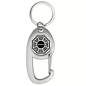 LOST tv show Dharma Premium Brushed Silver Carabiner Keychain - Picture 1 of 3