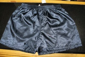 NEW MENS NAVY BLUE SATIN   BOXER SHORTS SIZE MEDIUM - Picture 1 of 1