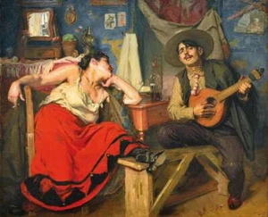 José Malhoa: Fado: 1910: impresión artística de calidad de archivo 11x17 - Imagen 1 de 2