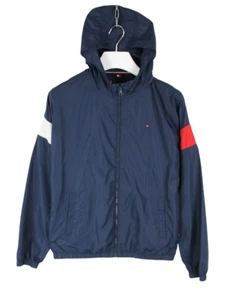 TOMMY HILFIGER Chaqueta Niño 176 Azul Cremallera Completa Capucha Bombardero Repelente al Agua - Imagen 1 de 13