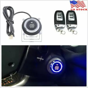 Car Alarm System Keyless Entry Engine Start Push Button Remote Starter 8 Parts - Picture 1 of 12