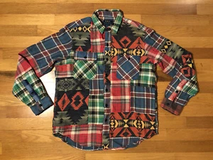 Nueva Camisa L Polo Ralph Lauren Patchwork Nativa India Occidental Suroeste Azteca - Imagen 1 de 12