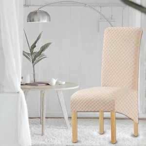 Samt Stretch Esszimmer Stuhlhussen 2 Stück Elastisch Spandex Jacquard Sitzbezüge - Bild 1 von 8