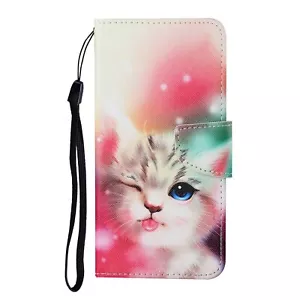 Cute Cat Flip Wallet Phone Case For iPhone 11 12 13 Pro Max XR XS 6 7 8 Plus SE - Picture 1 of 8