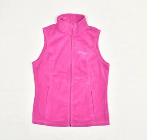 Columbia Women's Full Zip Vest Fleece Solid Pockets Polyester Pink Size S - Picture 1 of 8