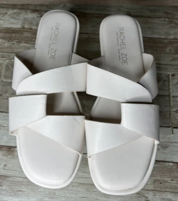 Rachel Zoe Women Sandals 7M Pale Pink/White Open Toe Slip On Block Heel - Image 1 of 4