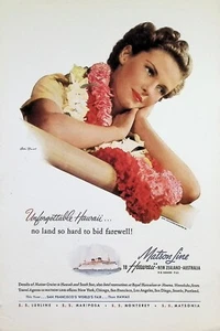 VINTAGE 1930s Print Ad ~ Matson Cruise Line ~ Unforgettable Hawaii... - Picture 1 of 1