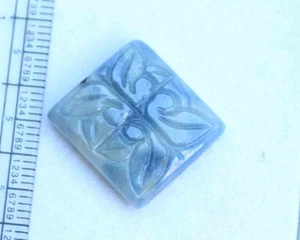 Natural Old Blue Sapphire Carved Flower 23.40 Ct Loose Gemstone For Pendant - Picture 1 of 4