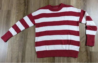 Suéter de punto a rayas rojo/blanco Vineyard Vines para mujer cuello redondo talla XS Foto 1 de 4