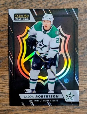 Jason Robertson 2023-24 Upper Deck O-Pee-Chee Platinum #80 Black NHL Shield - Image 1 of 2