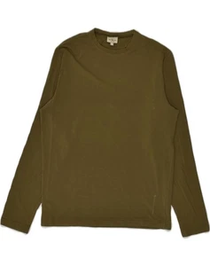 CALVIN KLEIN Mens Top Long Sleeve Medium Khaki Cotton AP15 - Picture 1 of 3