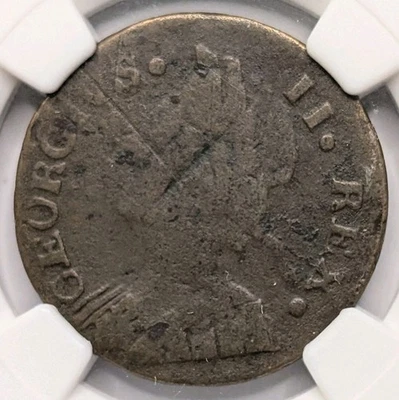 1747 Machin's Mills Halfpenny 1/2P Colonial Copper Vlack 1-47A R-5 NGC Fine Dets - Image 1 of 4