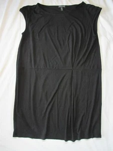 EILEEN FISHER Women's LARGE Stretch, Short-Sleeve Dress BLACK Knee-Length EUC! - Picture 1 of 12