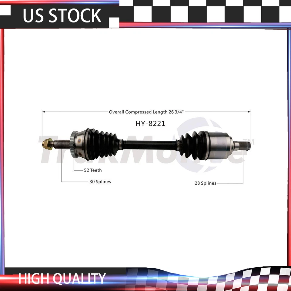 Eje delantero izquierdo SurTrack para conductor CV se adapta a Hyundai Santa Fe Sport 2013-2016 Foto 1 de 3
