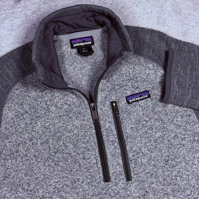 Suéter Patagonia Better pulôver de lã quarto de zíper cinza tamanho pequeno - Imagem 1 de 4