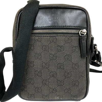 Auténtico Bolso de Hombro Gucci Logo GG 101680 Bandolera Lona Cuero Hecho en Italia Foto 1 de 4