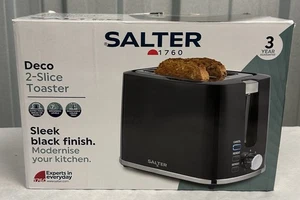 Salter EK5832BLK Deco 2-Slice Toaster – Wide Slots, Extra Thick Bread, 7 Brownin - Picture 1 of 5