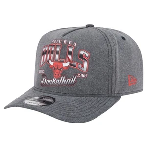 Men's New Era Charcoal Chicago Bulls Throwback Washed Pre-Curved 9FIFTY - Picture 1 of 6