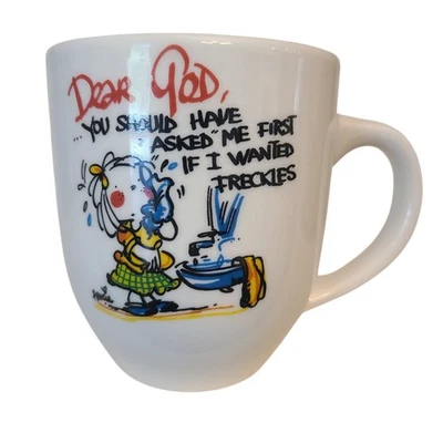 Taza de café Dear God Pecas Royal Norfolk oración religiosa Annie Fitzgerald Foto 1 de 4