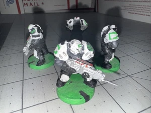 Warzone Cybertronic Armored Chasseurs Set 4 Miniatures, Vintage Metal OOP - Bild 1 von 5