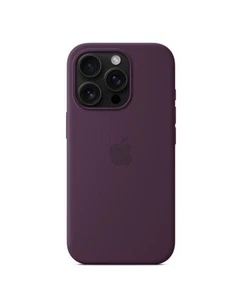 Coque silicone Apple iPhone 16 Pro avec MagSafe + protection écran - Prune - Photo 1 sur 6
