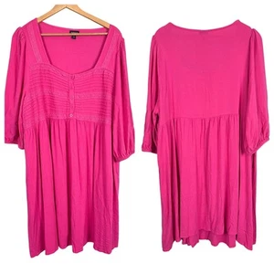 TORRID Damen 2X (2) rosa Noppen Strick Biesen Taschen süß dehnbar Skaterkleid - Bild 1 von 13