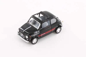 Fiat 500 w/ Sunrroof, Black - Kinsmart 5004D - 1/24 Scale Diecast Model Toy Car - Picture 1 of 1