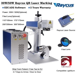 Máquina de marcado láser de fibra 30W 50W Raycus QB para grabado de metal acero Ezcad2 - Imagen 1 de 11