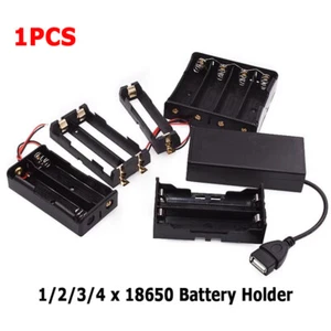 18650 Battery Holder Case 1/2/3/4x Parallel / Series With Wire Battery Box DIY - Picture 1 of 30