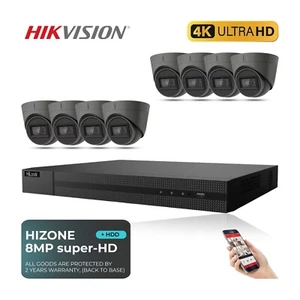 KIT SISTEMA CCTV HIKVISION 8MP HOGAR VISIÓN NOCTURNA EXTERIOR CÁMARA DE SEGURIDAD 4K DVR - Imagen 1 de 30