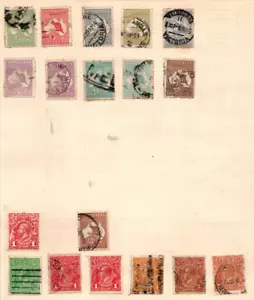 Australia 1913/53 mainly used lot on five album sides (120+/_ stamps) - Picture 1 of 5