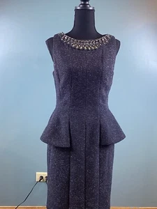Eliza J Women's Size 6 Dark Gray Sparkle Glitter Evening Dress - Picture 1 of 16