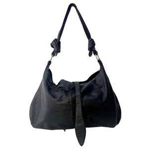 Bolso de hombro LOEWE de cuero negro suave con detalle de prueba - Imagen 1 de 15