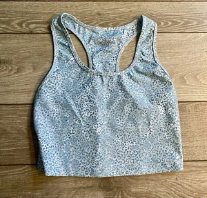 Camiseta corta EVOLUTION & CREATE para mujer grande de yoga elástica azul guepardo - Imagen 1 de 1