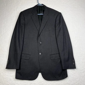 Corneliani Blazer US 40 EU 50 R Wool Silk Cashmere Black Grey Made In Italy - Picture 1 of 13