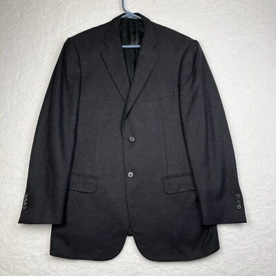 Corneliani Blazer US 40 EU 50 R Wool Silk Cashmere Black Grey Made In Italy - Image 1 of 4