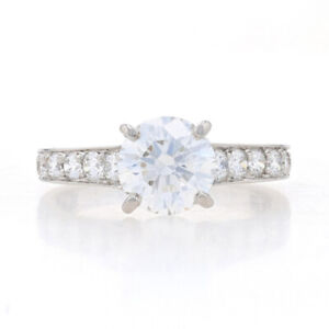 Cartier Solitaire 1895 Classic Pavé Diamond Engagement Ring Platinum 1.69ctw GIA