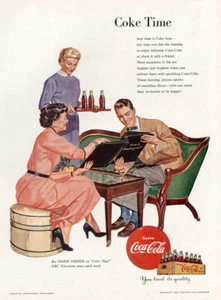 1954 Coca Cola: Coke Time Family Photographs Vintage Print Ad - Picture 1 of 1