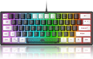 Mini Tastiera Gaming 60% Membrana Game Keyboard con Tasti Semimeccanici Compatta - Foto 1 di 25