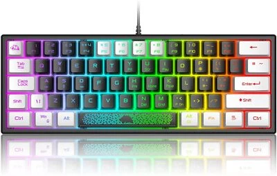 Mini 60% Gaming-Tastatur Membran Game Keyboard mit Halbmechanisch Tasten Kompakt - Bild 1 von 4