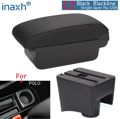 Bracciolo Auto per Volkswagen Polo Mk5 6R 2012-2018 Scatola Portaoggetti Interno - Immagine 1 di 4