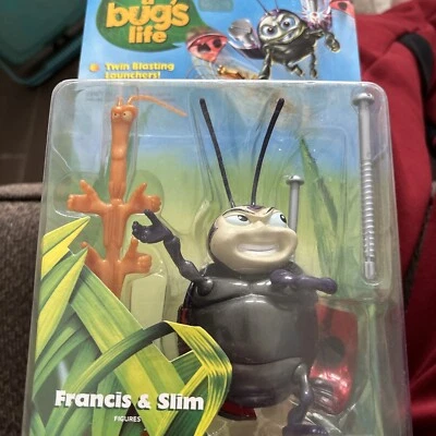 Disney Bugs Life FRANCIS and SLIM Action Figure 1998 Pixar 5-inch NIP — 第 1/2 张图片