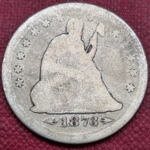 1873 Seated Liberty Quarter 25c Circulated #60270 Cover