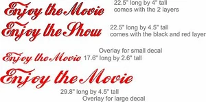 Enjoy the Movie Overlay für Theater Theater Kino Aufkleber rot und schwarz Aufkleber - Bild 1 von 4