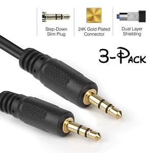 3.5mm Gold Auxiliary Cable, 3Packs 3FT - Picture 1 of 7