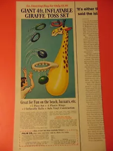 Set lancia giraffe giganti 4 piedi 1971 pubblicità stampa d'epoca - Foto 1 di 1