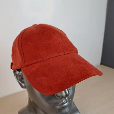 FREE PEOPLE WILLIAMSBURG VEGAN SUEDE BURGANDY ADJUSTABLE STRAP BASEBALL HAT/CAP - Image 1 of 4