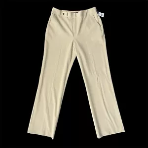 NEW Chaps Beige Straight Flare Stretch Comfort Greenwich Dress Career Pants 10 - Foto 1 di 7