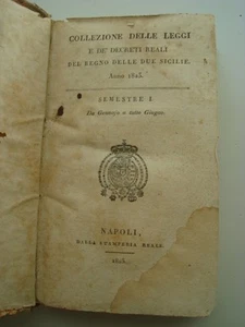 NAPOLI-REGNO DELLE DUE SICILIE-LEGGI DECRETI REALI ANNO 1823-PRIMO SEMESTRE - Picture 1 of 1